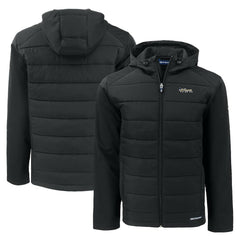 New York Jets Cutter & Buck Throwback Evoke Hybrid Eco Softshell Recycled Full-Zip Hoodie Jacket - Black online