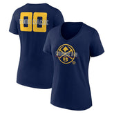 Denver Nuggets Women's Stellar Personalized Name & Number V-Neck T-Shirt sale - Navy for sale