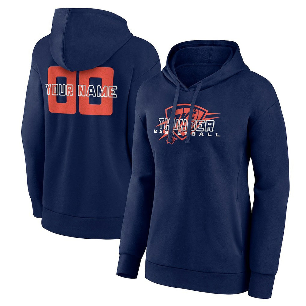 Oklahoma City Thunder Women's Stellar Personalized Name & Number Pullover Hoodie - Navy shop