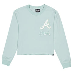 Atlanta Braves Women's Breeze Logo Select Cropped Long Sleeve T-Shirt - Mint | New Era