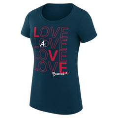 Atlanta Braves G-III 4Her by Carl Banks Women's Super-Slim Fit Lightweight Love Graphic Team T-Shirt - Navy