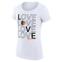 Baltimore Orioles G-III 4Her by Carl Banks Women's Super-Slim Fit Lightweight Love Graphic Team T-Shirt - White