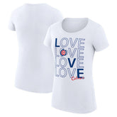 Chicago Cubs G-III 4Her by Carl Banks Women's Super-Slim Fit Lightweight Love Graphic Team T-Shirt - White