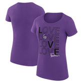 Colorado Rockies G-III 4Her by Carl Banks Women's Super-Slim Fit Lightweight Love Graphic Team T-Shirt - Purple