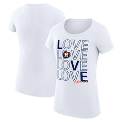Houston Astros G-III 4Her by Carl Banks Women's Super-Slim Fit Lightweight Love Graphic Team T-Shirt - White