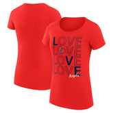 Los Angeles Angels G-III 4Her by Carl Banks Women's Super-Slim Fit Lightweight Love Graphic Team T-Shirt - Red