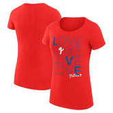 Philadelphia Phillies G-III 4Her by Carl Banks Women's Super-Slim Fit Lightweight Love Graphic Team T-Shirt - Red