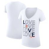 Detroit Tigers G-III 4Her by Carl Banks Women's Super-Slim Fit Lightweight Love Graphic Team V-Neck T-Shirt - White