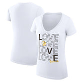 San Diego Padres G-III 4Her by Carl Banks Women's Super-Slim Fit Lightweight Love Graphic Team V-Neck T-Shirt - White