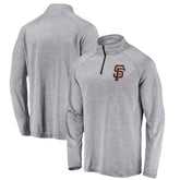 San Francisco Giants Profile Big & Tall Raglan Quarter-Zip Top - Heather Gray