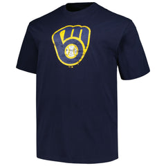 Milwaukee Brewers Profile Big & Tall Primary Logo T-Shirt - Navy