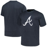Atlanta Braves Profile Big & Tall Weathered Logo T-Shirt - Heather Navy