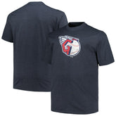 Cleveland Guardians Profile Big & Tall Weathered Logo T-Shirt - Heather Navy