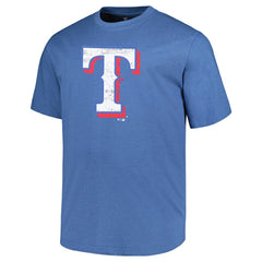 Texas Rangers Profile Big & Tall Weathered Logo T-Shirt - Heather Royal