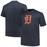 Detroit Tigers Profile Big & Tall Weathered Logo T-Shirt - Heather Navy