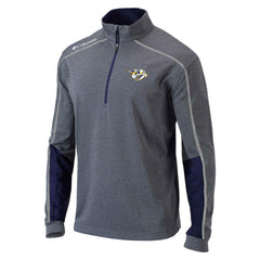 Nashville Predators Columbia Omni-Wick Shotgun 2.0 Quarter-Zip Pullover Top Gray/Navy