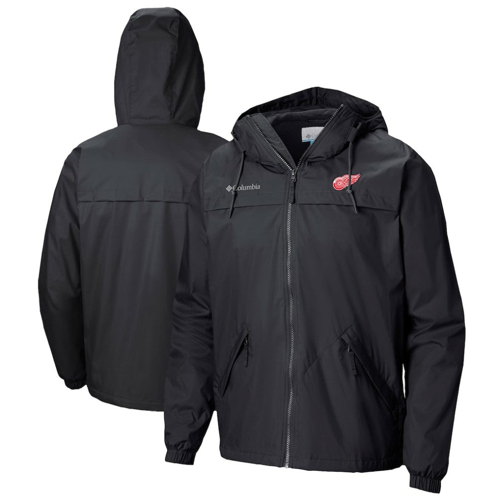 Detroit Red Wings Columbia Oroville Creek Lightweight Full-Zip Windbreaker Jacket Black