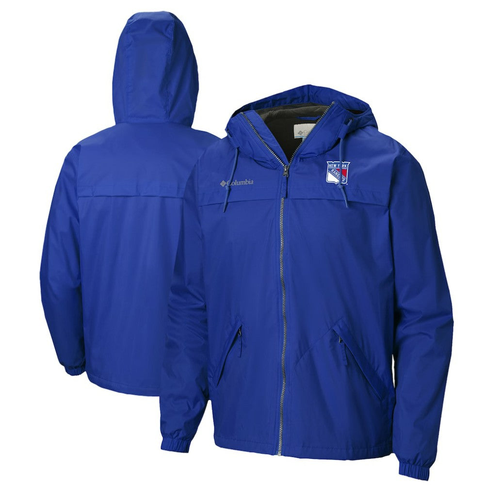 New York Rangers Columbia Oroville Creek Lightweight Full-Zip Windbreaker Jacket Blue