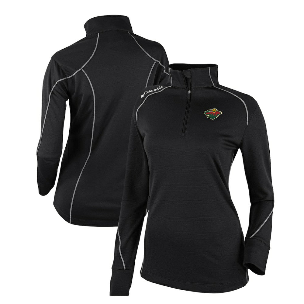 Minnesota Wild Columbia Women's Omni-Wick Shotgun 2.0 Quarter-Zip Pullover Top Black