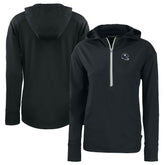 New York Giants Cutter & Buck Women's Helmet Daybreak Eco Recycled Half-Zip Hoodie - Black for sale
