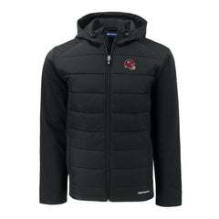 Kansas City Chiefs Cutter & Buck Helmet Evoke Hybrid Eco Softshell Recycled Full-Zip Hoodie Jacket - Black on sale