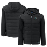 Philadelphia Eagles Cutter & Buck Helmet Evoke Hybrid Eco Softshell Recycled Full-Zip Hoodie Jacket - Black for sale
