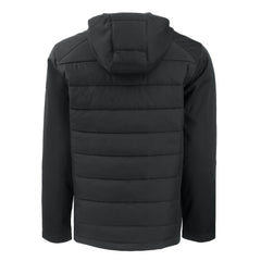 San Francisco 49ers Cutter & Buck Helmet Evoke Hybrid Eco Softshell Recycled Full-Zip Hoodie Jacket - Black on sale