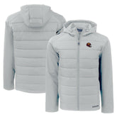 Washington Commanders Cutter & Buck Helmet Evoke Hybrid Eco Softshell Recycled Full-Zip Hoodie Jacket - Gray for sale