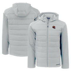Washington Commanders Cutter & Buck Helmet Evoke Hybrid Eco Softshell Recycled Full-Zip Hoodie Jacket - Gray for sale