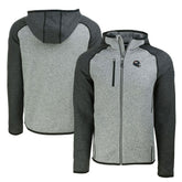 Denver Broncos Cutter & Buck Helmet Mainsail Sweater-Knit Full-Zip Hoodie - Heather Gray/Heather Charcoal sale
