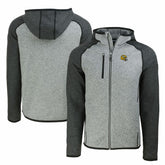 Green Bay Packers Cutter & Buck Helmet Mainsail Sweater-Knit Full-Zip Hoodie - Heather Gray/Heather Charcoal cheap