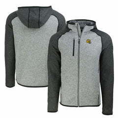 Green Bay Packers Cutter & Buck Helmet Mainsail Sweater-Knit Full-Zip Hoodie - Heather Gray/Heather Charcoal cheap
