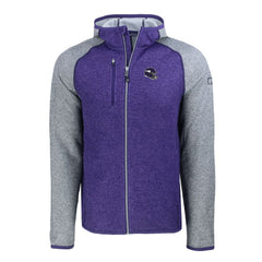 Minnesota Vikings Cutter & Buck Helmet Mainsail Sweater-Knit Full-Zip Hoodie - Heather Purple/Heather Gray discount