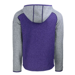 Minnesota Vikings Cutter & Buck Helmet Mainsail Sweater-Knit Full-Zip Hoodie - Heather Purple/Heather Gray discount