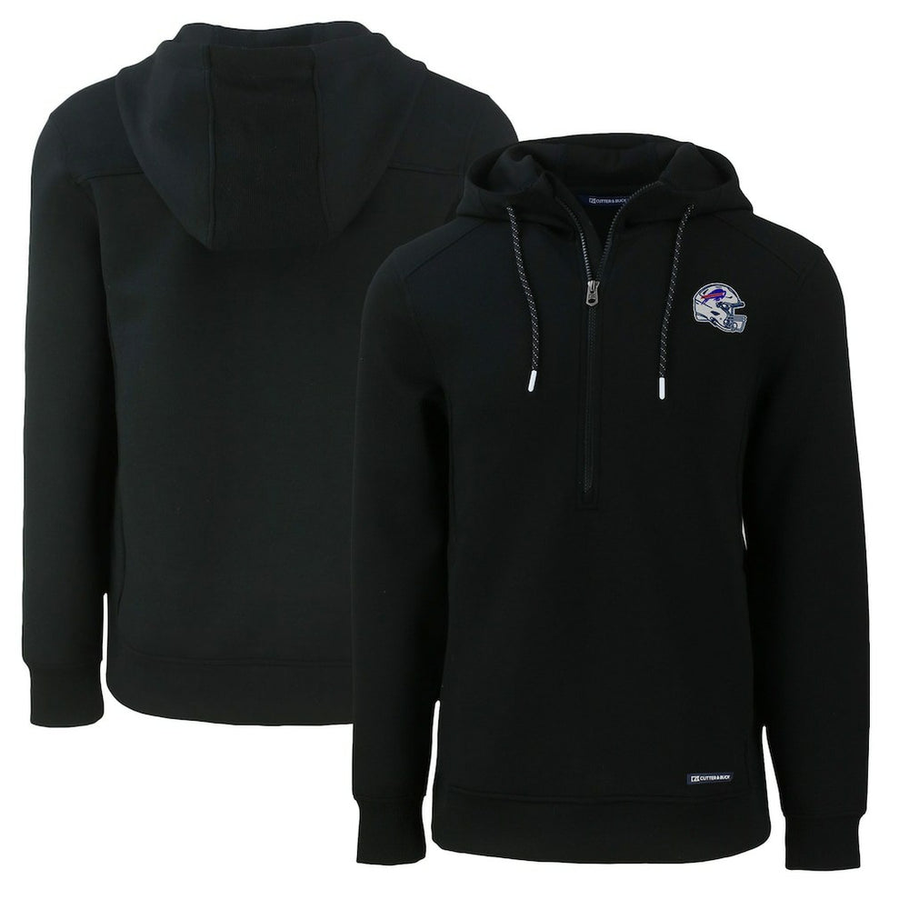 Buffalo Bills Cutter & Buck Helmet Roam Eco Half-Zip Recycled Pullover Hoodie - Black online