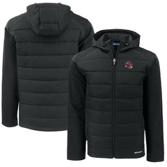 Kansas City Chiefs Cutter & Buck Helmet Big & Tall Evoke Hybrid Eco Softshell Recycled Full-Zip Hoodie Jacket - Black cheap