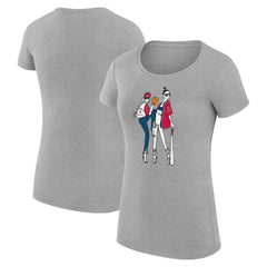 Los Angeles Angels G-III 4Her by Carl Banks Women's Super-Slim Fit Lightweight Baseball Girls T-Shirt - Heather Gray