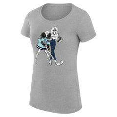 Seattle Kraken G-III 4Her by Carl Banks Women's Super-Slim Fit Lightweight Hockey Girls T-Shirt Heather Gray