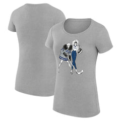Tampa Bay Lightning G-III 4Her by Carl Banks Women's Super-Slim Fit Lightweight Hockey Girls T-Shirt Heather Gray