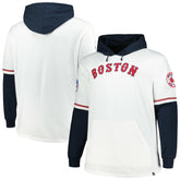 Boston Red Sox Big & Tall Trifecta Shortstop Pullover Hoodie - White/Navy | 47 brand