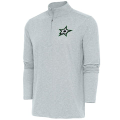 Dallas Stars Antigua Hunk Quarter-Zip Pullover Top Heather Gray