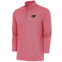 Minnesota Wild Antigua Hunk Quarter-Zip Pullover Top Heather Red