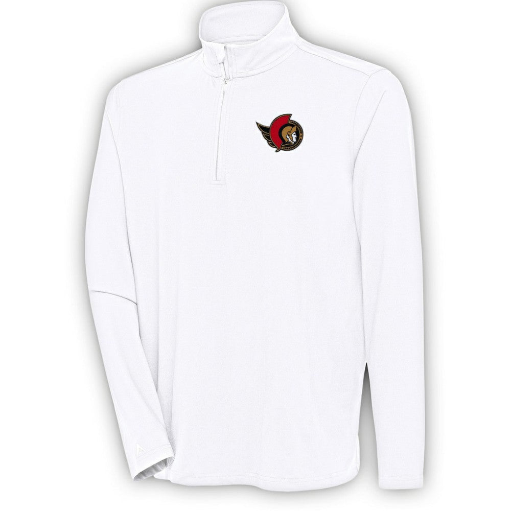 Ottawa Senators Antigua Hunk Quarter-Zip Pullover Top White