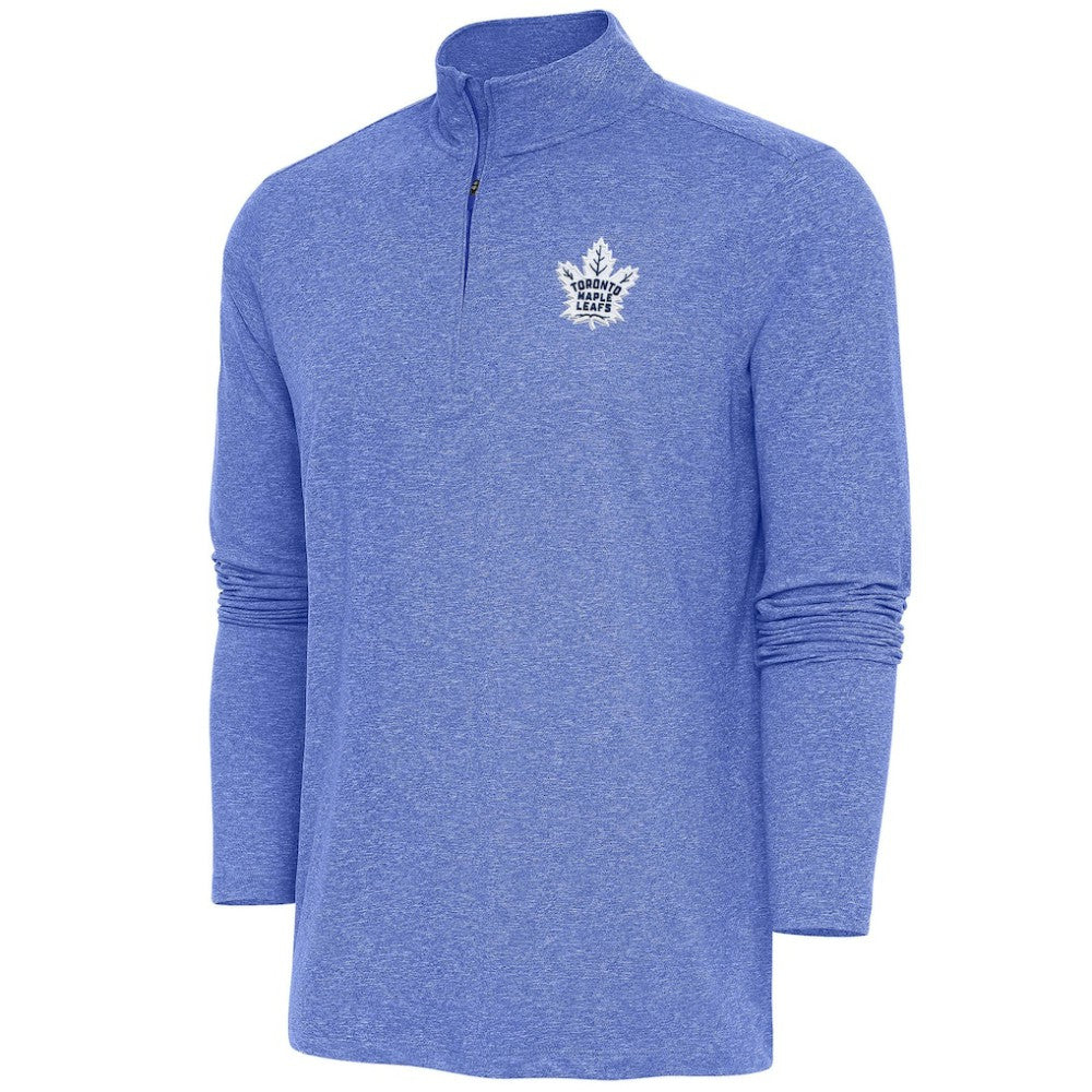 Toronto Maple Leafs Antigua Hunk Quarter-Zip Pullover Top Heather Royal