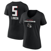 Drake London Atlanta Falcons Women's Team Wordmark Player Name & Number V-Neck T-Shirt - Black discount
