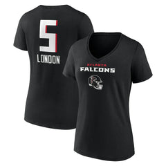 Drake London Atlanta Falcons Women's Team Wordmark Player Name & Number V-Neck T-Shirt - Black discount