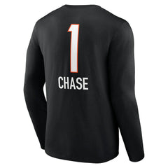 Ja'Marr Chase Cincinnati Bengals Team Wordmark Player Name & Number Long Sleeve T-Shirt - Black cheap