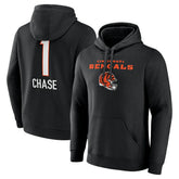 Ja'Marr Chase Cincinnati Bengals Team Wordmark Player Name & Number Pullover Hoodie - Black sale