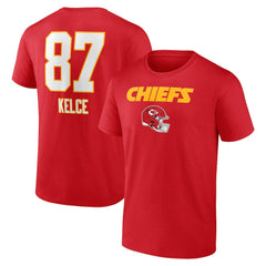 Travis Kelce Kansas City Chiefs Team Wordmark Player Name & Number T-Shirt - Red outlet