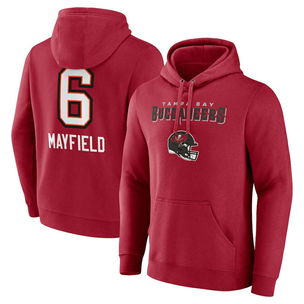 Baker Mayfield Tampa Bay Buccaneers Team Wordmark Player Name & Number Pullover Hoodie - Red for sale